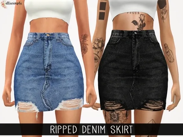 Скриншот мода Юбка Ripped Denim Skirt
